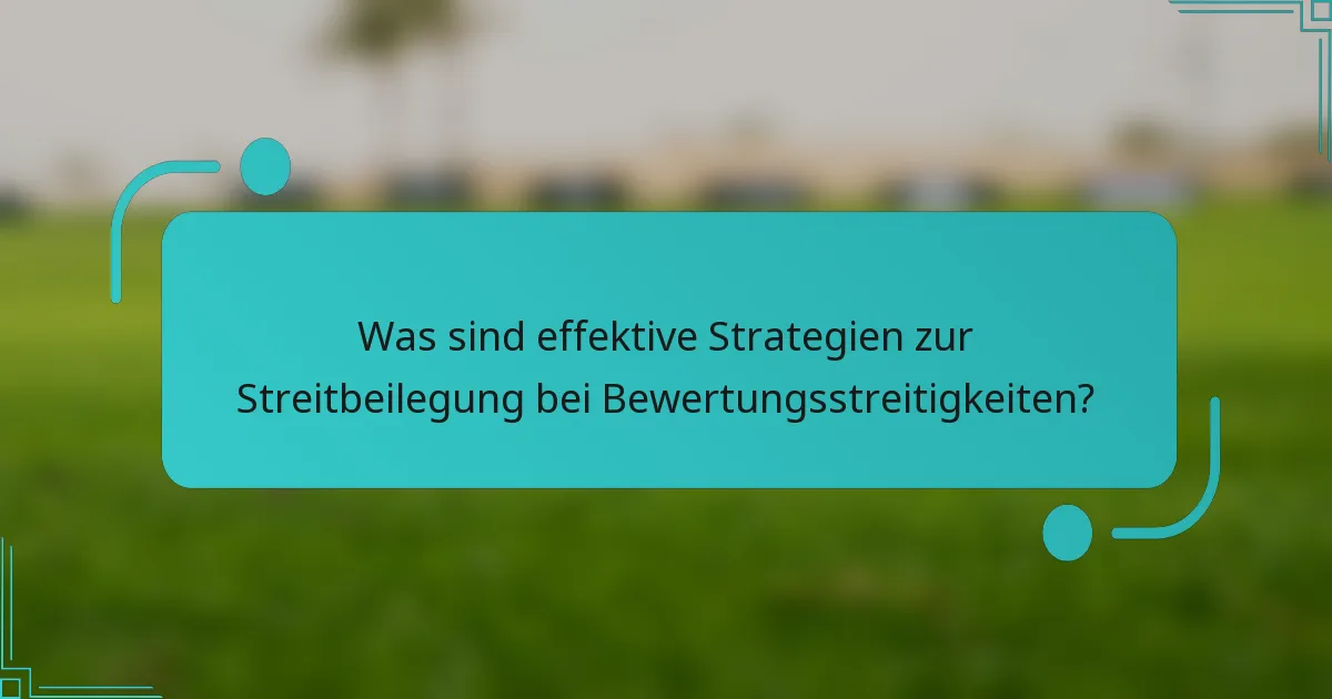 Was sind effektive Strategien zur Streitbeilegung bei Bewertungsstreitigkeiten?