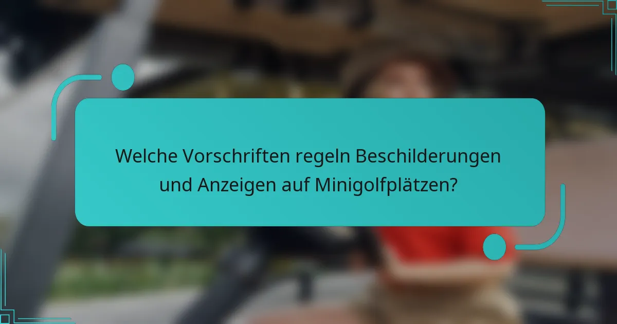 Welche Vorschriften regeln Beschilderungen und Anzeigen auf Minigolfplätzen?