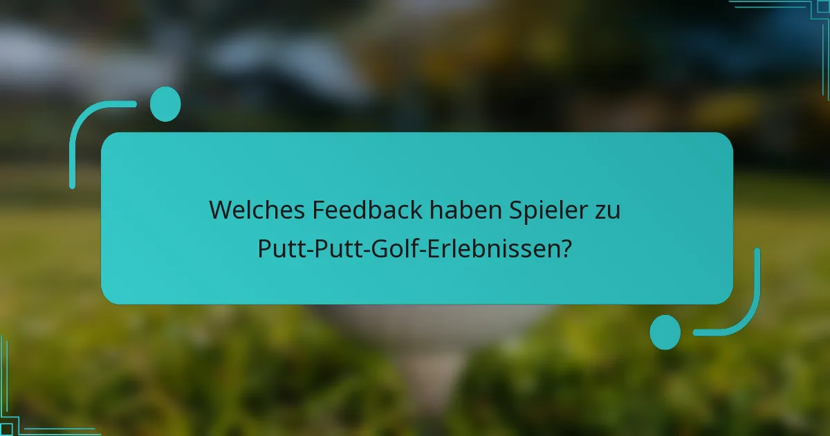 Welches Feedback haben Spieler zu Putt-Putt-Golf-Erlebnissen?
